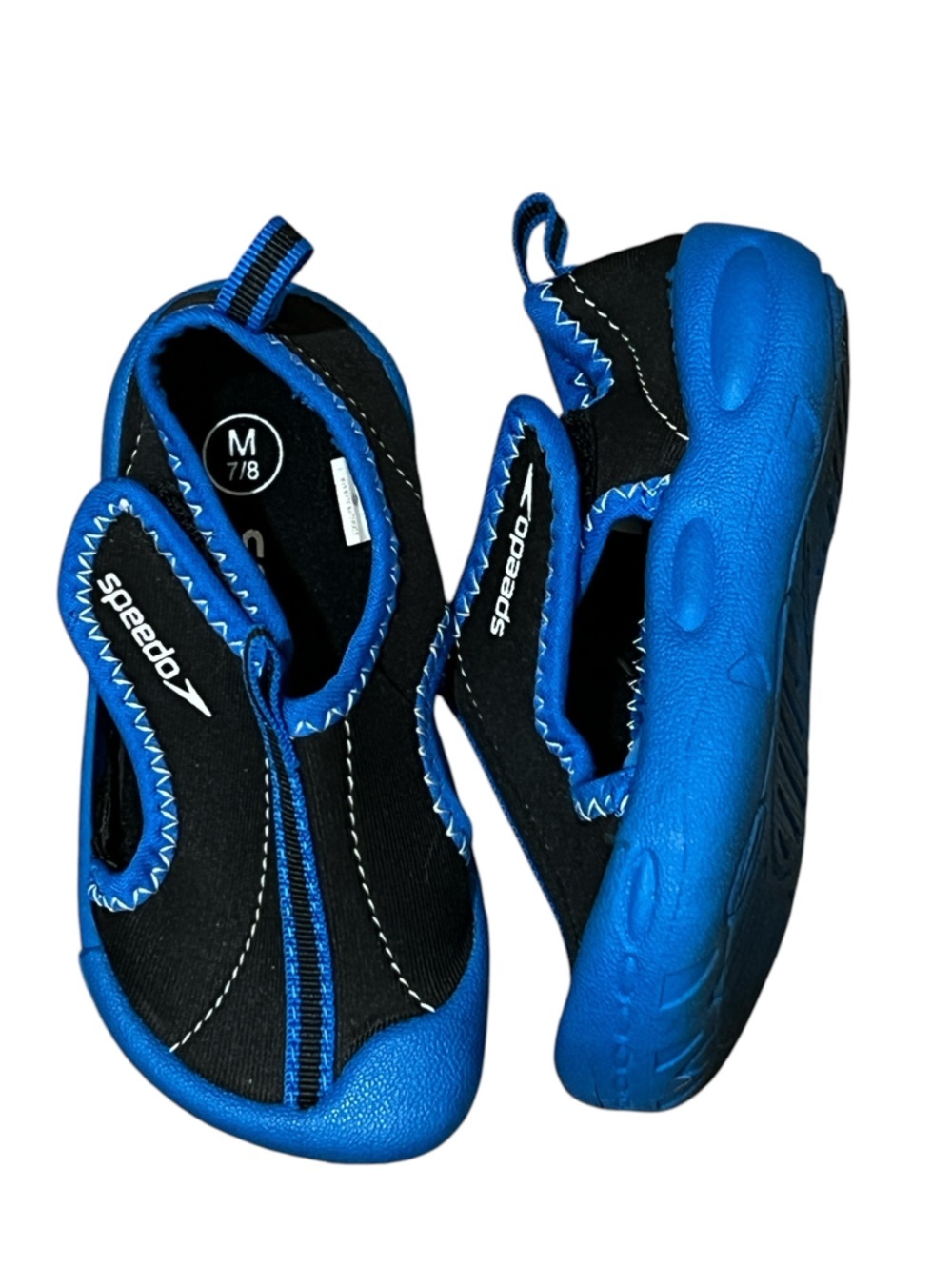Speedo Hybrid Water Shoes Kids Toddler Blue Black Slip On Pool Beach Sneaker M